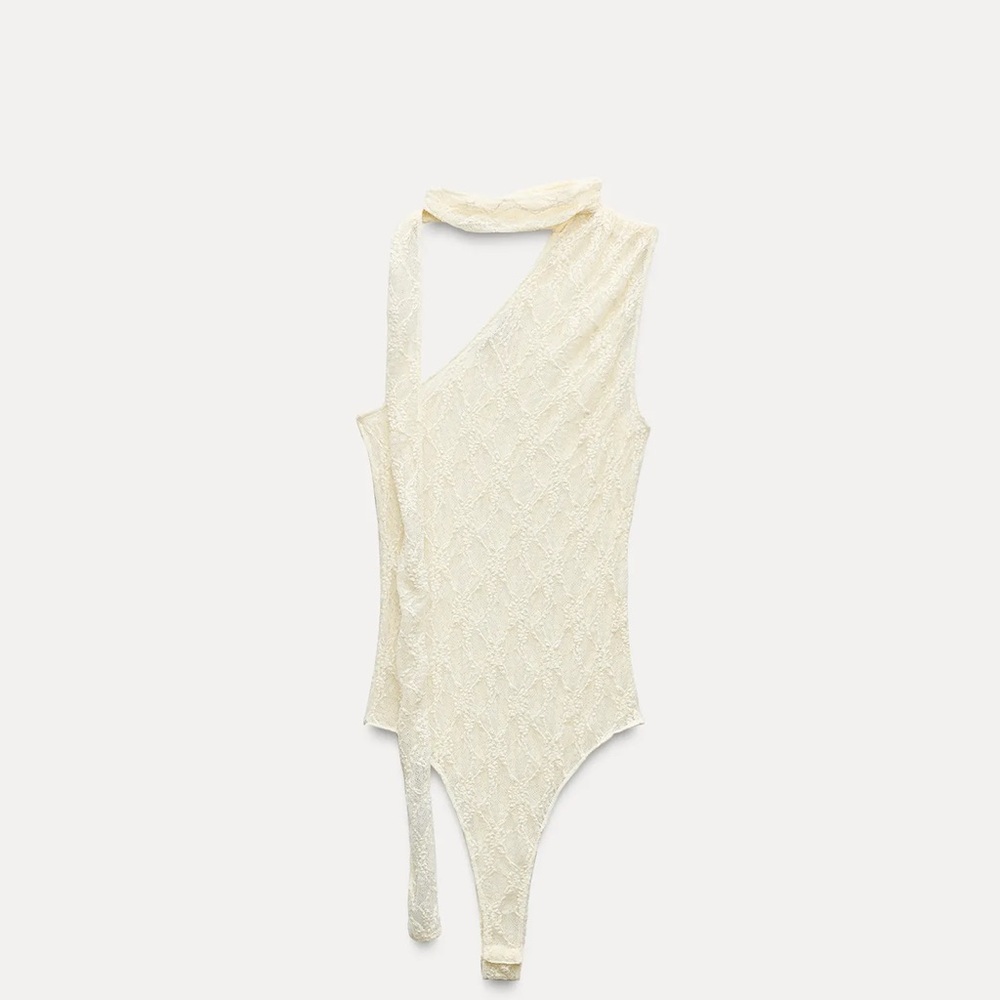 Zara Cream Lace Bodysuit